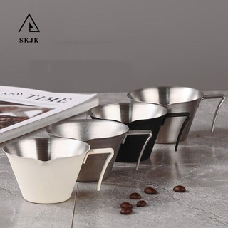 Cốc đo SKJK Espresso, Bình đo cà phê bằng thép không gỉ có tỷ lệ, Bình sữa Tay cầm tiện dụng Vòi hình chữ V 100ml Nồi bắn Espresso Nhà bếp