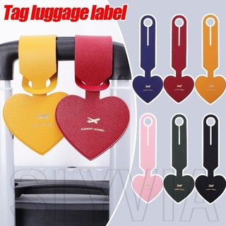 Heart Shape Luggage Tags - Travel Trolley Suitcase Accessories - Random color, PU Leather, Anti Loss