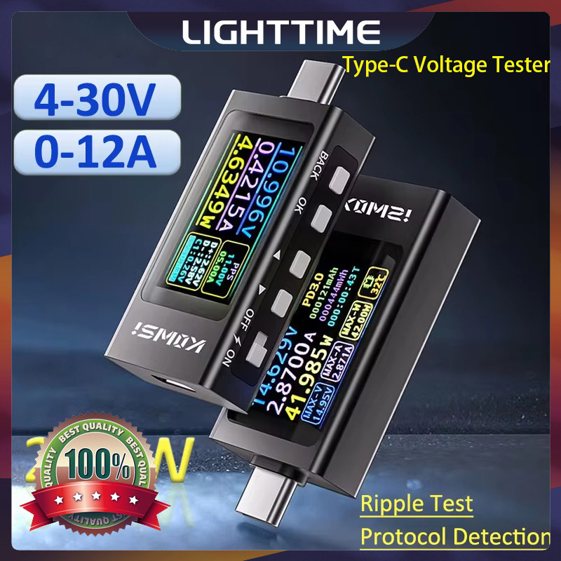 Vôn kế kỹ thuật số KWS-X1 3.3-36V 0-12A Type-C Màn hình điện áp dòng điện 240W Máy kiểm tra USB Máy 