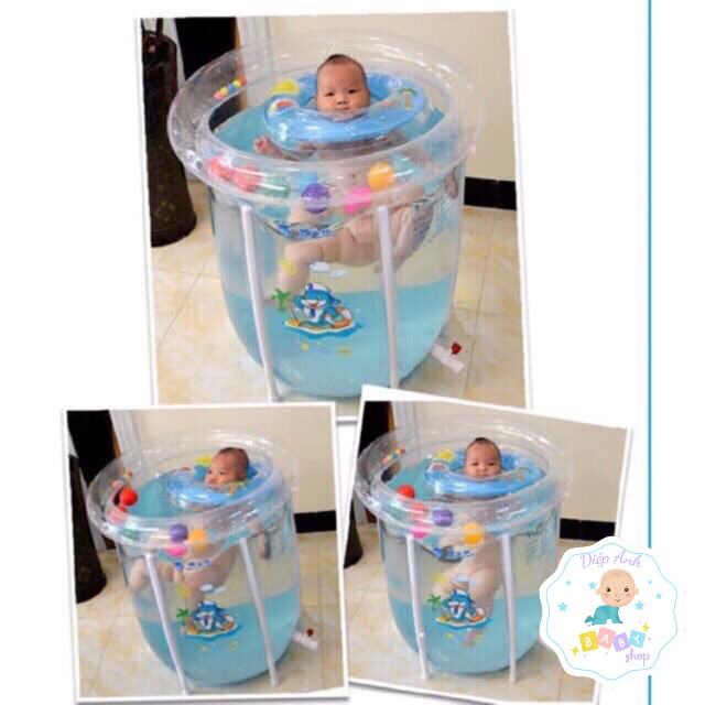 Bể tắm thành cao, bể bơi thành cao Doctor Dolphin cho bé -Diệp Anh Baby