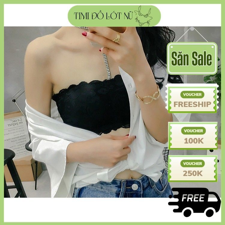Áo bra ren không dây hoa đào mềm mại 8010
