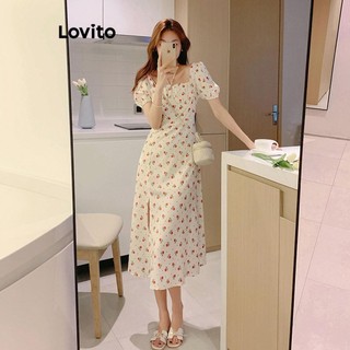 Đầm Lovito họa tiết hoa nhí phong cách thanh lịch cho nữ LNE52113