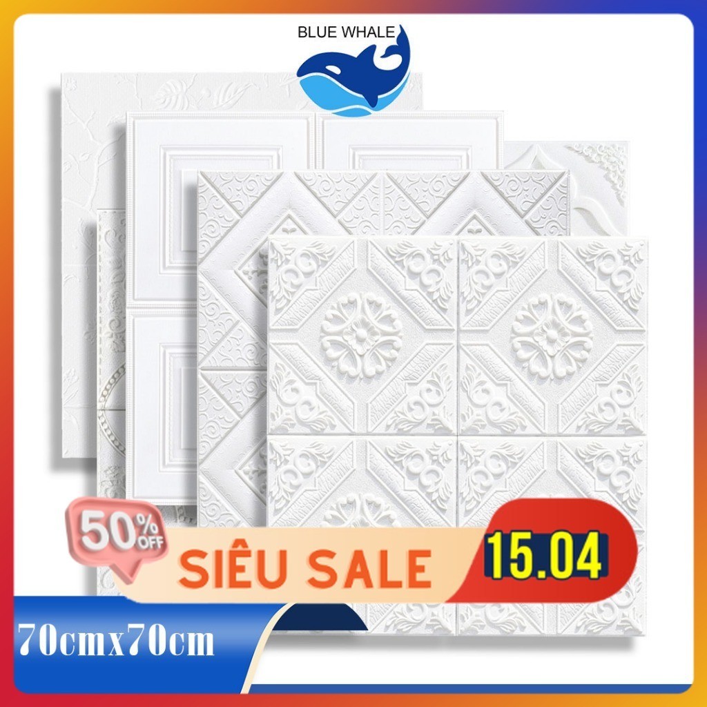 Xốp dán tường 3D Hoa Văn Tim kích thước 70x70cm Chịu Nhiệt ,Chống Nước Giá Rẻ