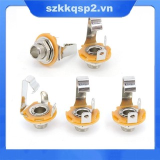 5 Chiếc 6.35 Mm 2 pin Cực 1 / 4 "Nữ Bảng Điều Khiển Gắn Ổ Cắm Điện Kết Nối Mono Bộ Chuyển Đổi Âm Thanh VNK2