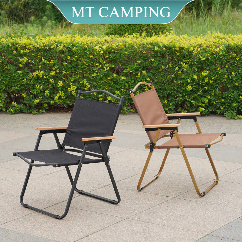 Ghế xếp camping tựa lưng tay phối gỗ, ghế xếp gấp gọn cà phê, du lịch, cắm trại