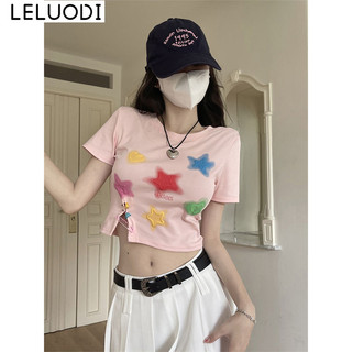 LELUODI áo phông áo thun nữ croptop baby tee Hàn Phong Đơn giản INS xu hướng WCS24410VO 17Z240425