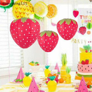 [Bkpp] Đèn lồng giấy dâu tây Trang trí tiệc sinh nhật Treo phông nền trang trí 3D [tốt]