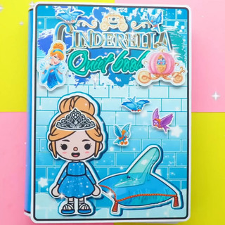 Học Liệu Cinderrella Quite Book, Đồ chơi bóc dán. đồ chơi montosonary