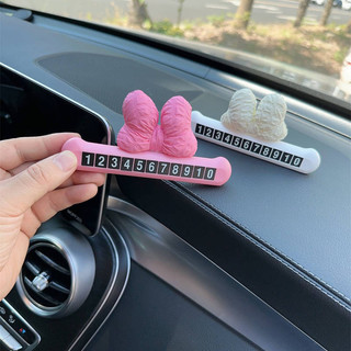 Car Cute Bow Temporary Parking Car Car Moving Phone Number Sign Creative Car Parking Decoration JQXD