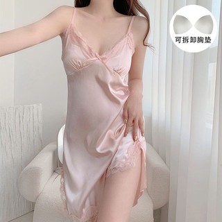 Mùa Hè Gợi Cảm Nữ Băng Lụa Sling Váy Ngủ Ren Mỏng Homewear Thoải Mái Bộ Đồ Ngủ Phiên Bản Chất Lượng Cao