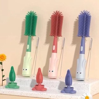  Cọ rửa bình sữa silicon bộ 3 chi tiết cọ bình sữa núm ti cao cấp cho bé 