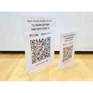 Menu Mã QR CODE để bàn mica, bền đẹp