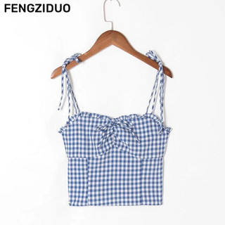 FENGZIDUO Áo 2 dây áo ba lỗ Thời trang hàn quốc rực rỡ nhí nhảnh Phong cách ins WBX2440BKB 19Z240508