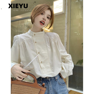 XIEYU áo sơ mi nữ áo kiểu hàn quốc thanh lịch Fashion nhí nhảnh Tối giản WCS2410MGL 19Z240511