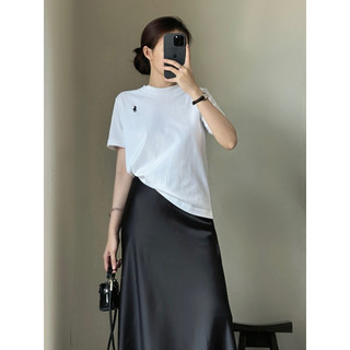 Áo Thun Nữ Cổ Tròn Thêu Hình Ngựa,Trái Tim Áo Phông Ngắn Tay Dáng Vừa Cotton Co Giãn nhiều màu basic - AT05, AT07