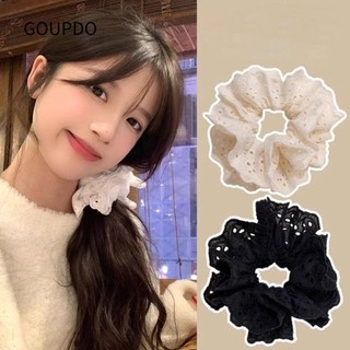 GOUPDO Dây buộc ren, Phụ kiện tóc Độ đàn hồi cao Dây buộc tóc ren, Mũ nón Dây buộc tóc màu trơn Dây buộc tóc mềm mại