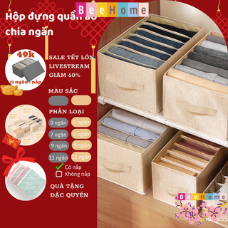 Hộp Vải Đựng Quần Áo Chia Ngăn Gấp Gọn, Đựng Áo, Mũ, Loại 11,9,7,0 Ngăn Giúp Tiết Kiệm Không Gian Tủ Gogabox