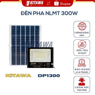 Đèn pha năng lượng mặt trời kitawa 300w dp1300, đèn led năng lượng cảm biến ánh sáng, chống nước ip67, bh 2 năm