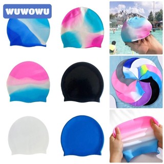 WUWOWU 1 Chiếc Mũ Bơi Silicon, Nam Nữ Người Lớn Mũ Tắm Lặn Chống Thấm Nước, Phụ Kiện Bể Bơi Bền Độ Đàn Hồi Cao Có Tai Bảo Vệ Mũ Bơi Cho Tóc Ngắn Dài