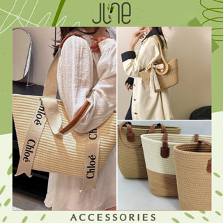 Túi xách du lịch đi biển rệt rơm cỡ lớn Túi cói Vintage nhiều mẫu Túi đeo vai camping dã ngoại thời trang June