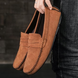 Thời Trang Nhẹ Da Lộn Nam Giày Lười Nam Thoáng Khí Slip-on Nam Lái Xe Thoải Mái Lười Moccasins
