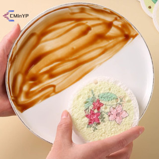   Cminyp  Bột Gỗ Nén Cotton Rag Vệ Sinh Nhà Bếp Rửa Chén Spong Cây Lau Nhà Tròn In Hoa Độ Dày Bọt Biển 1.85cm Sau Khi Ngâm Mới 