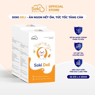 Combo 2 Sữa Bột Hòa Tan SOKI DELI Ăn Ngon Cải Thiện Biếng Ăn Cho Trẻ, Hỗ Trợ Tăng Sức Đề Kháng - Hộp 18 Gói