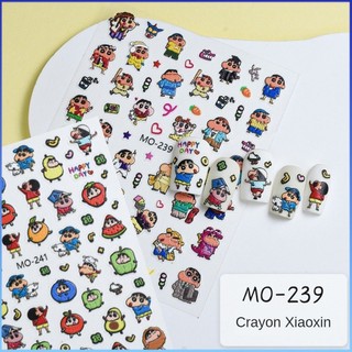 ⚡⚡COD General Crayon Nhỏ Mới Miếng Dán Móng Tay Hình Hoạt Hình Miếng Dán Nghệ Thuật Dán Móng Tay Nóng Trang Trí Móng Tay Nóng Dán Móng Tay Dập Nổi Dễ Thương Thanh Trượt Tự Dính Ba Chiều Đề Can Làm Móng Tay DIY