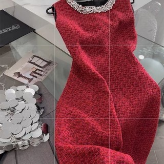 Người Nổi Tiếng Pháp Đầm Nữ Công Nghiệp Nặng Nhẹ Sang Trọng Gắn Kim Cương Cảm Giác Cao Cấp 2023 Phong Cách Mới Cl