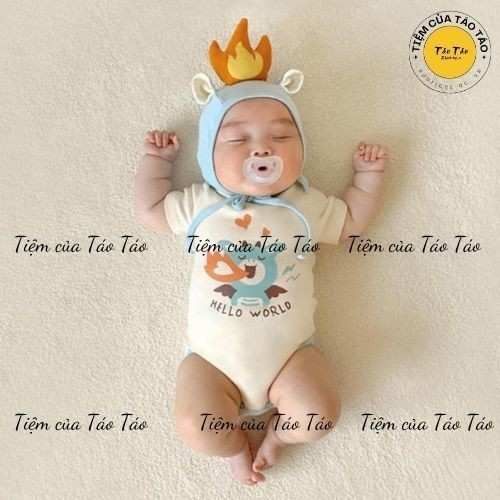 1 (HÀNG CÓ SẴN)Set Bodysuit Rồng Ngắn Tay, Rồng Hồng, Rồng Xanh dài tay tặng tất cover IKII Hàn Quốc