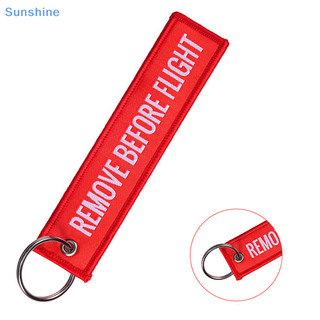 Sun remove before flight móc khóa móc khóa polyester thêu tin nhắn 13 * 3cm vn