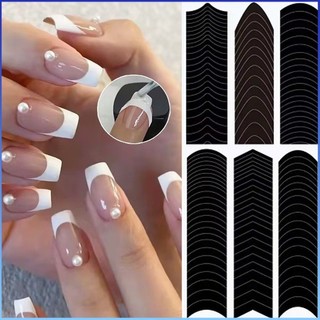 ⚡⚡COD Nhãn dán nghệ thuật móng tay kiểu Pháp mới Nhãn dán nụ cười Đường lượn sóng Nhãn dán móng tay nghệ thuật Hình chữ V Sơn móng tay Keo Nhãn dán Pháp Dụng cụ nâng cao móng tay Sơn móng tay Keo phun nhãn dán