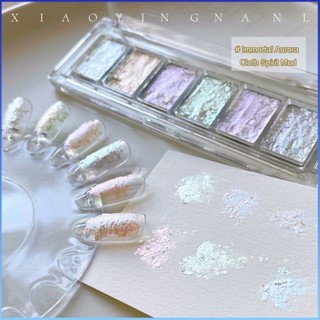 ⚡⚡COD XEIJAYI Làm móng tay Chuyên dụng Bùn Bulling Fairy Aurora Powder Sáu màu Opal Cloud Thổ cẩm Nhấp nháy Tranh Bảng màu Nail Art Công cụ làm móng tay cho cửa hàng làm móng