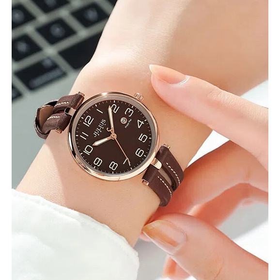 Đồng hồ Julius Nữ sinh Kỳ thi Đồng hồ Lịch phát sáng Đồng hồ thạch anh chống nước chính hãng Đồng hồ