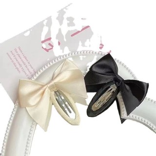 5 Kẹp tóc nơ satin màu trơn