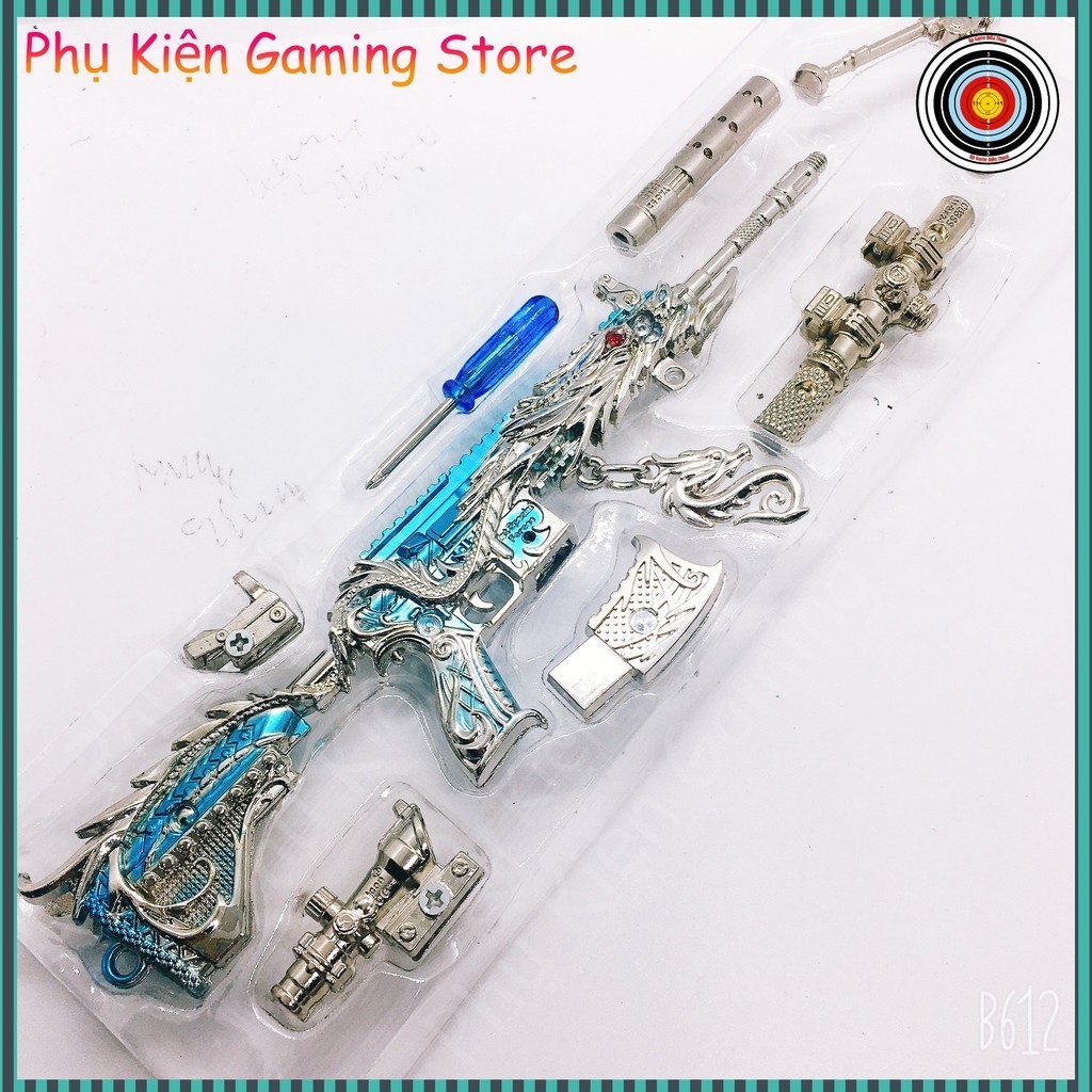Mô Hình PUBG M416 Dragon Blue Sky Silver chất lượng dài 20cm CÓ THỂ THÁO RỜI mô phỏng giống thật gam