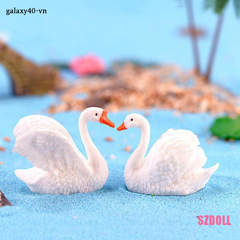 Set 6 Mô Hình Thiên Nga Mini Bằng Nhựa Dùng Để Trang Trí Tiểu Cảnh Đẹp Mắt
