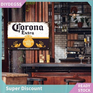 [Diydegss.vn] Đĩa kim loại cổ điển Bia Corona Hình chữ nhật Sắt Tranh treo tường Trang trí 30x20cm