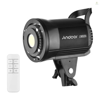 Andoer LM60Bi Đèn LED chụp ảnh di động Đèn Video Studio 60W 2700K-5700K Có thể điều chỉnh độ sáng Bowens Mount Đèn liên tục có điều khiển từ xa cho sản phẩm Chân dung đám cưới Photogr