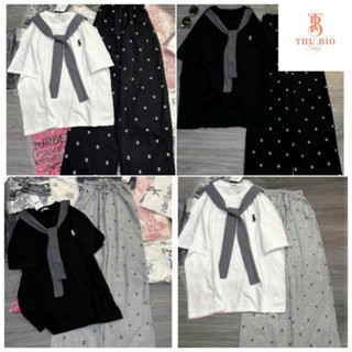 Sét Bộ Đồ Quần  Họa Tiết Chờ Neo + Mix Áo Phông Thủy Thủ Form Rộng Tay Lỡ Chất -shopthubio98
