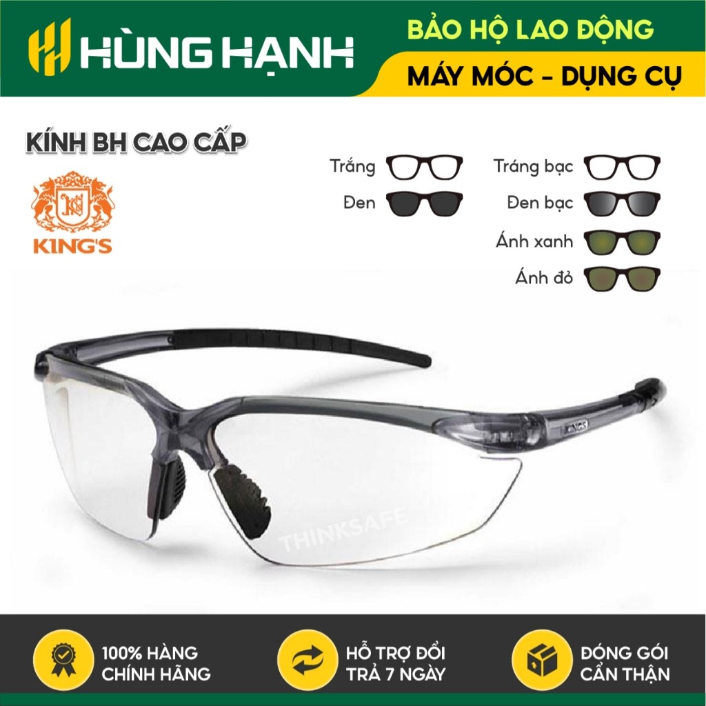 Kính bảo hộ Kings KY711 chống bụi, tia UV trong suốt, chống mờ sương Kính chống bụi đi đường - Hùng 