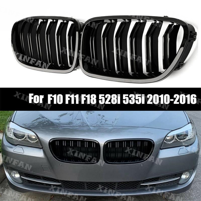 Lưới tản nhiệt thận phía trước ô tô màu đen bóng cho-BMW 5 Series F10 F11 F18 M5 2010-2017