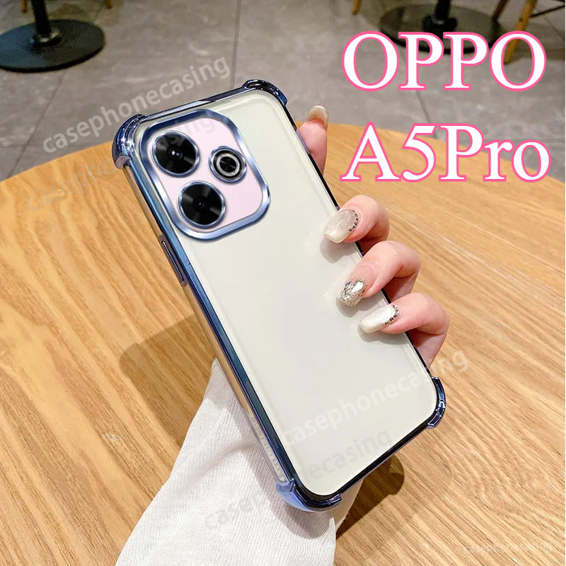 Ốp Trong Suốt Cho Oppo A5 Pro A5Pro OppoA5Pro 5G 4G 2025 Ốp Điện Thoại Mạ Sang Trọng Trong Suốt Chốn