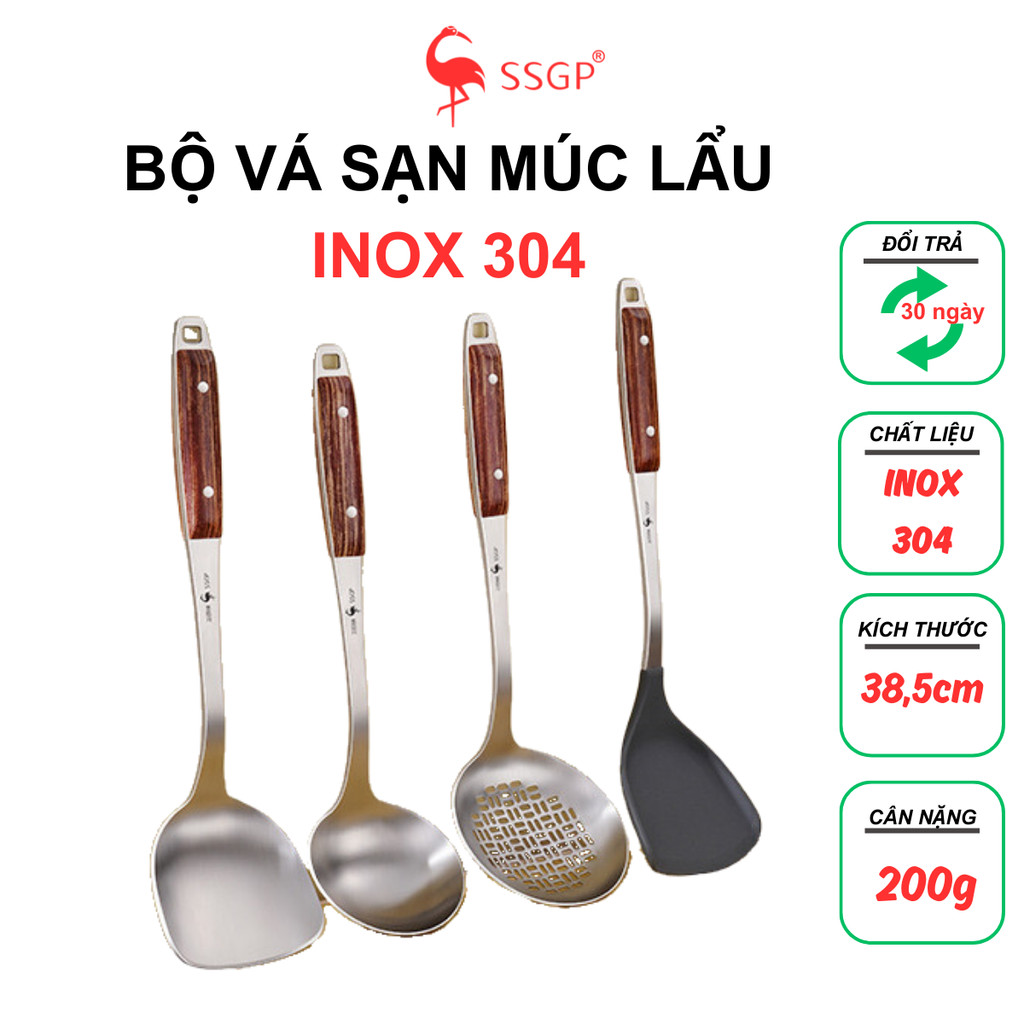 Vá lẩu inox 304 Stuttgart  SSGP SS11806 Vá múc lẩu, Muôi lẩu, Muỗng canh, muôi múc canh, Vá lẩu to