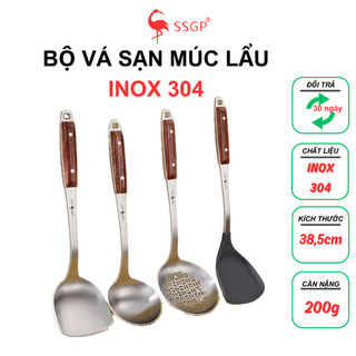 Vá lẩu inox 304 stuttgart ssgp ss11806 vá múc lẩu, muôi lẩu, muỗng canh, muôi múc canh, vá lẩu to