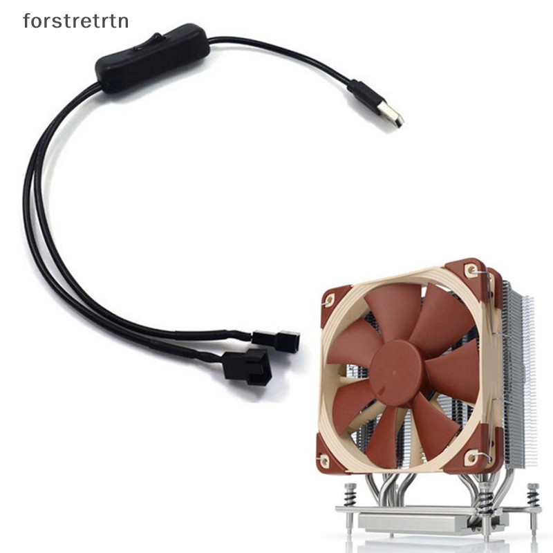 Forstrertn 1 Đến 2 4 Pin Cáp USB 12V Đến 5V Vỏ Máy Tính Quạt Cáp Nguồn Có Công Tắc EN