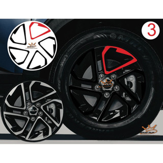 (GIÁ BAO GỒM 5 BÁNH) Decal dán mâm Kia Carens 2022-2023 (Giá bao gồm 5 bánh)