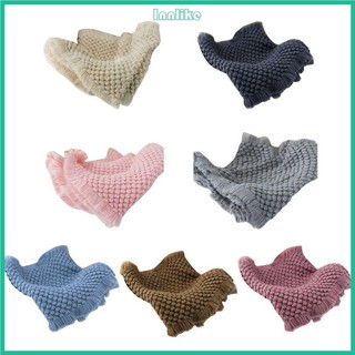 Chăn đan len cotton làm phụ kiện chụp ảnh cho bé sơ sinh