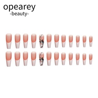 opearey Ballerina Móng Tay Giả, Dài Đầu Vuông Móng Tay Giả Pháp, Có Thể Tháo Rời Đeo Làm Móng Tay Full Cover Bấm Vào Móng Tay Cô Gái