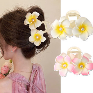 Aijolen Ngọc Trai Trứng Hoa Vuốt Tóc Cô Gái Đầu Lưng Xoăn Kẹp Tóc Cá Mập Kẹp Du Lịch Chụp Ảnh Phụ Kiện Tóc